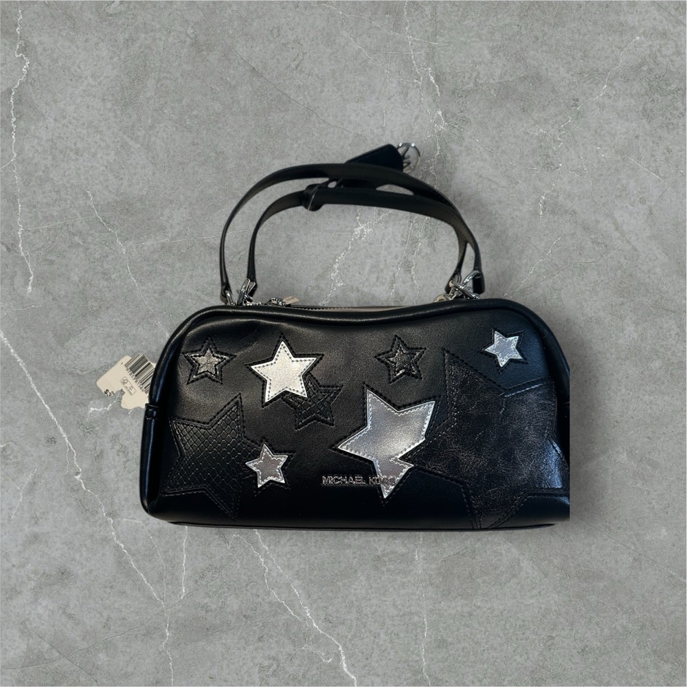 NWOT Michael Kors Black Shoulder Bag with Silver Stars